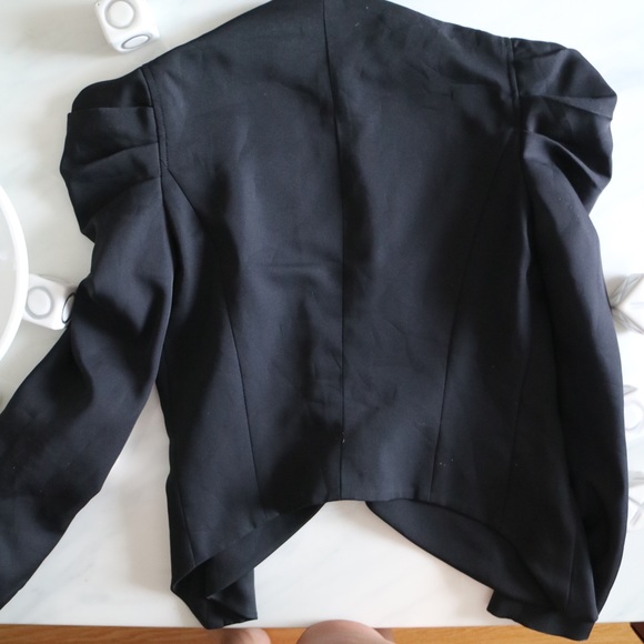 *Host Pick* Bebe Puff / Ruched Sleeve Blazer Jacket size 00 waterfall hem - Picture 2 of 5